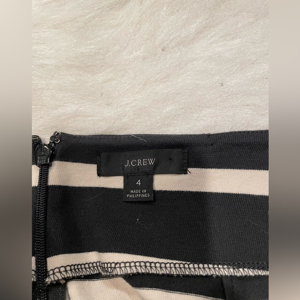 J Crew Cotton Striped Black and White Pencil Skirt - Picture 5 of 12